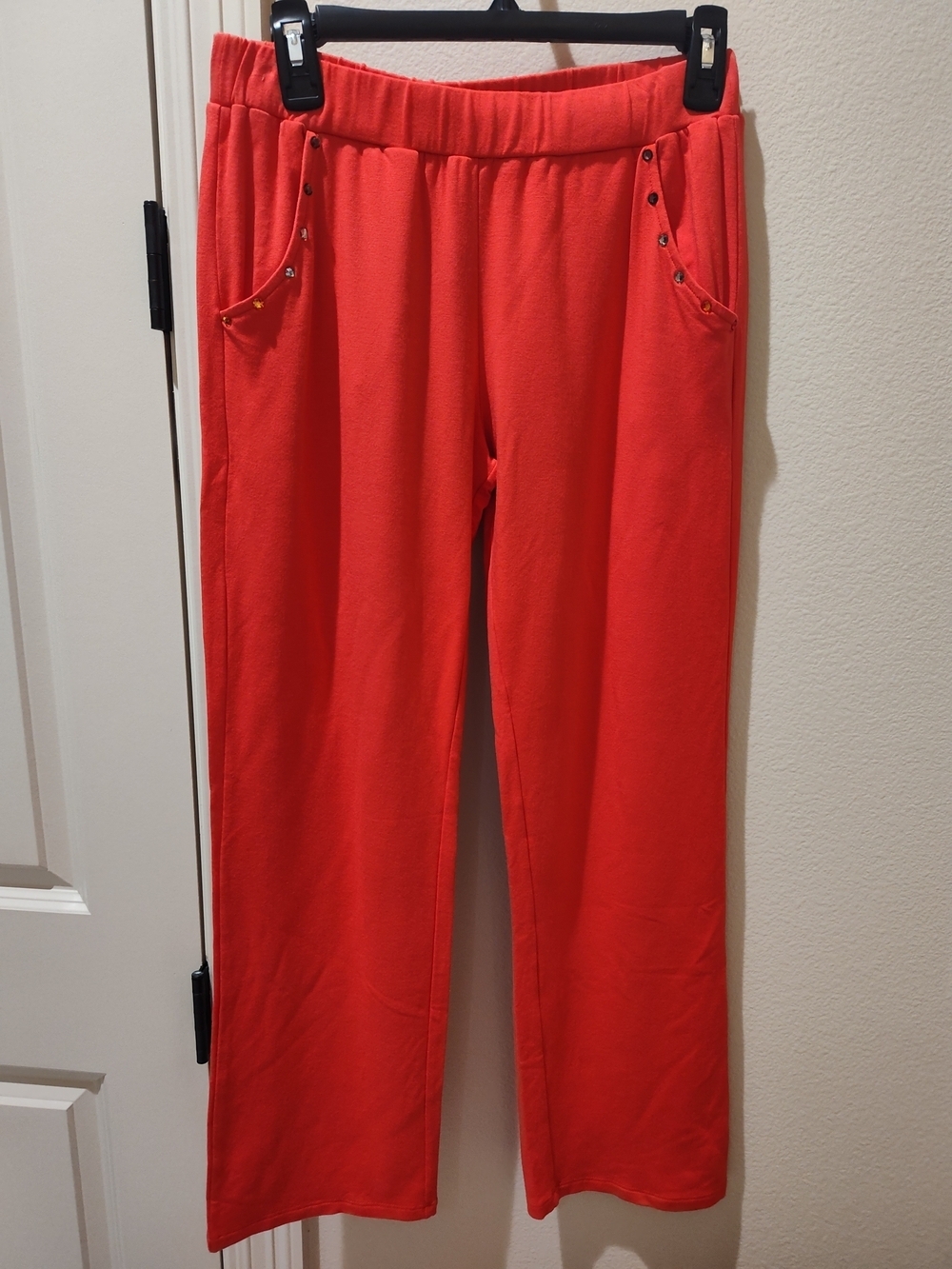 NWT Bright Coral EAN13 Wide-Leg Lounge Pants Made In Italy Sz Small